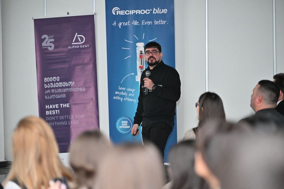 A speaker giving a presentation